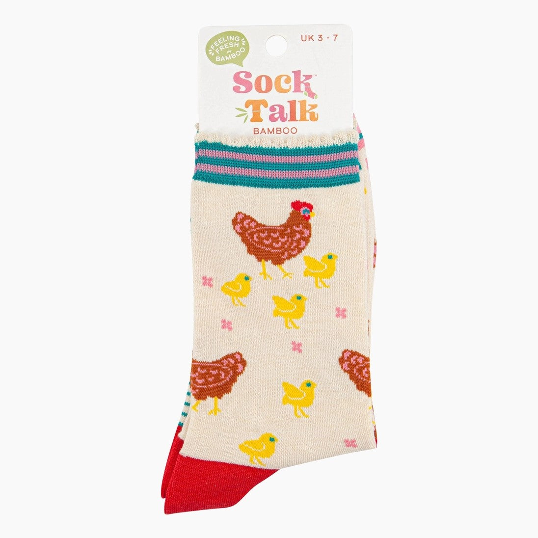 Sock Talk Women's Bamboo Socks - Cream, Hen and Chicks