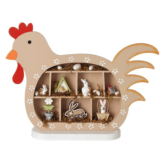 Heaven Sends Wooden Hen with Easter Decorations
