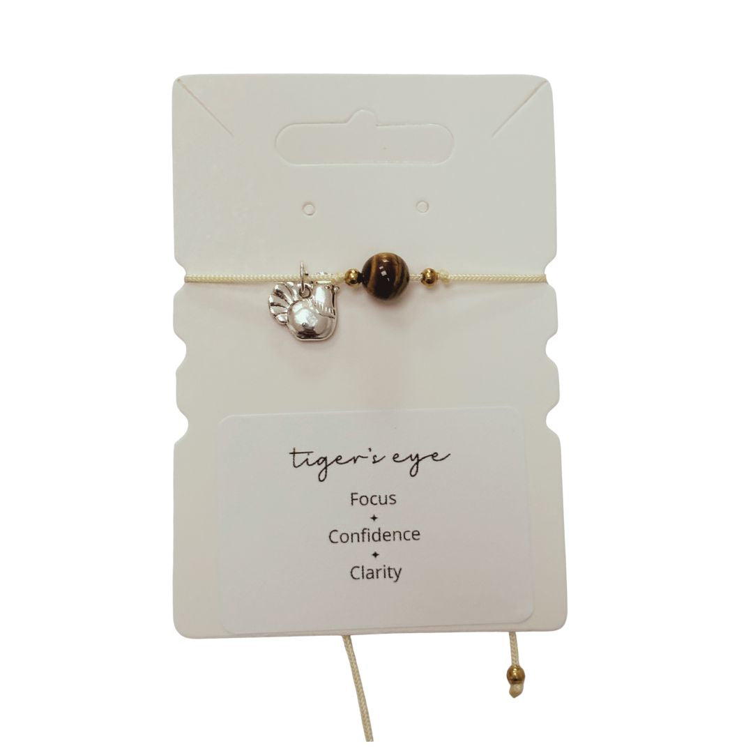 Global 1st Fully Adjustable Gemstone Wristlets With Hen Charm