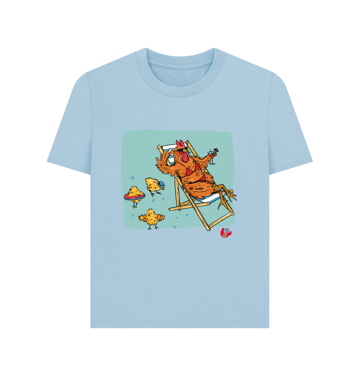 Milky Blue Printed T-shirt Front