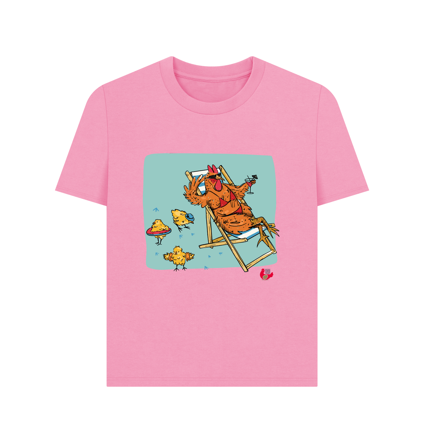 Rose Pink Printed T-shirt Front