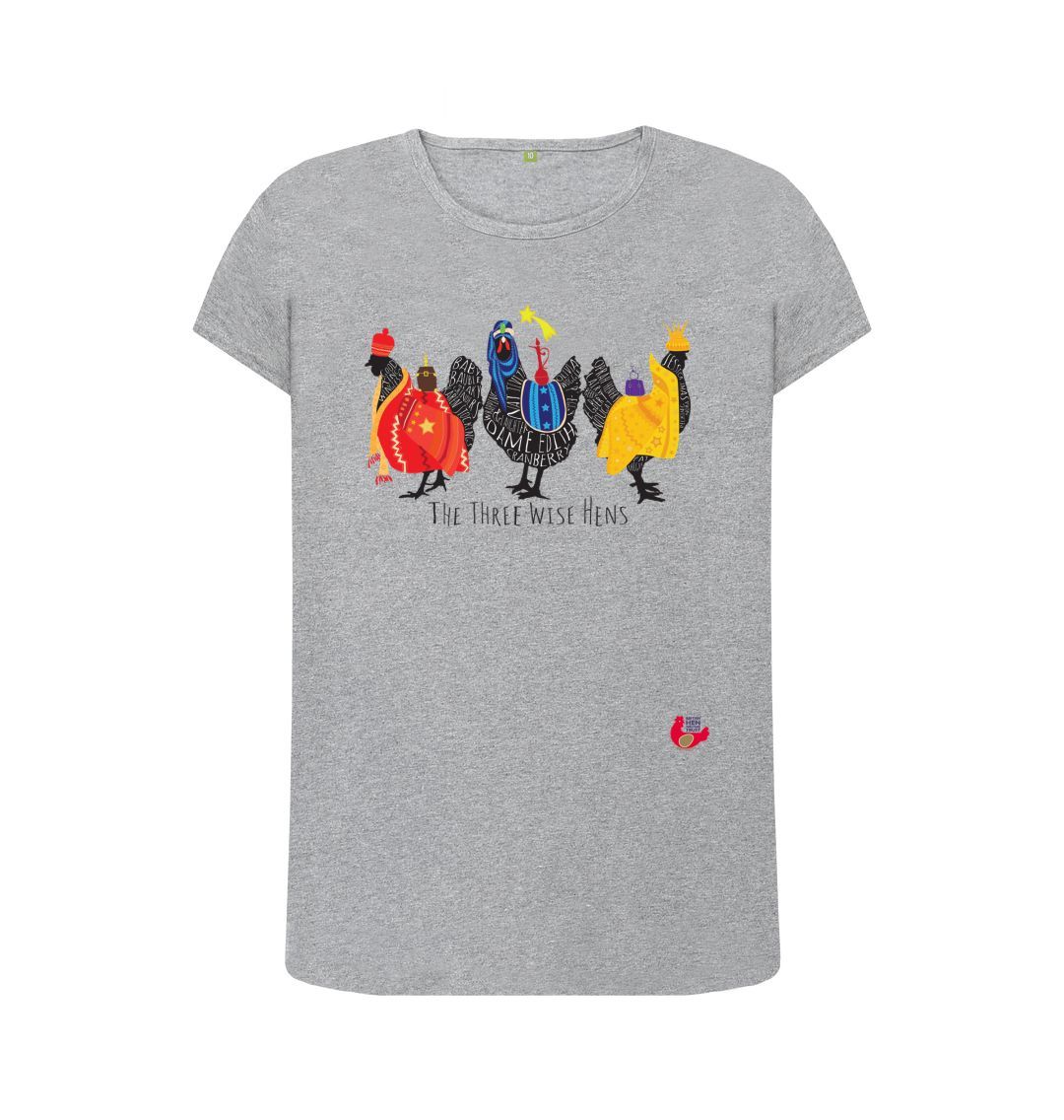 Athletic Grey Women's Short Sleeve Crew Neck T-Shirt - Bob Mortimer Three Wise Hens