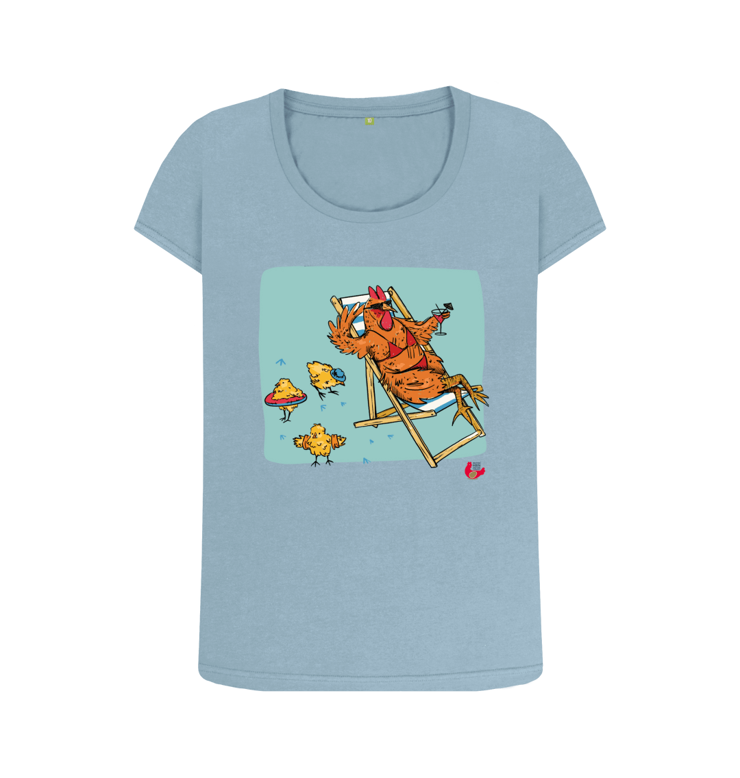 Stone Blue Printed T-shirt Front