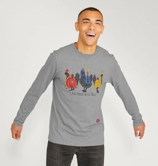 Men's Long Sleeve T-Shirt - Bob Mortimer Three Wise Hens