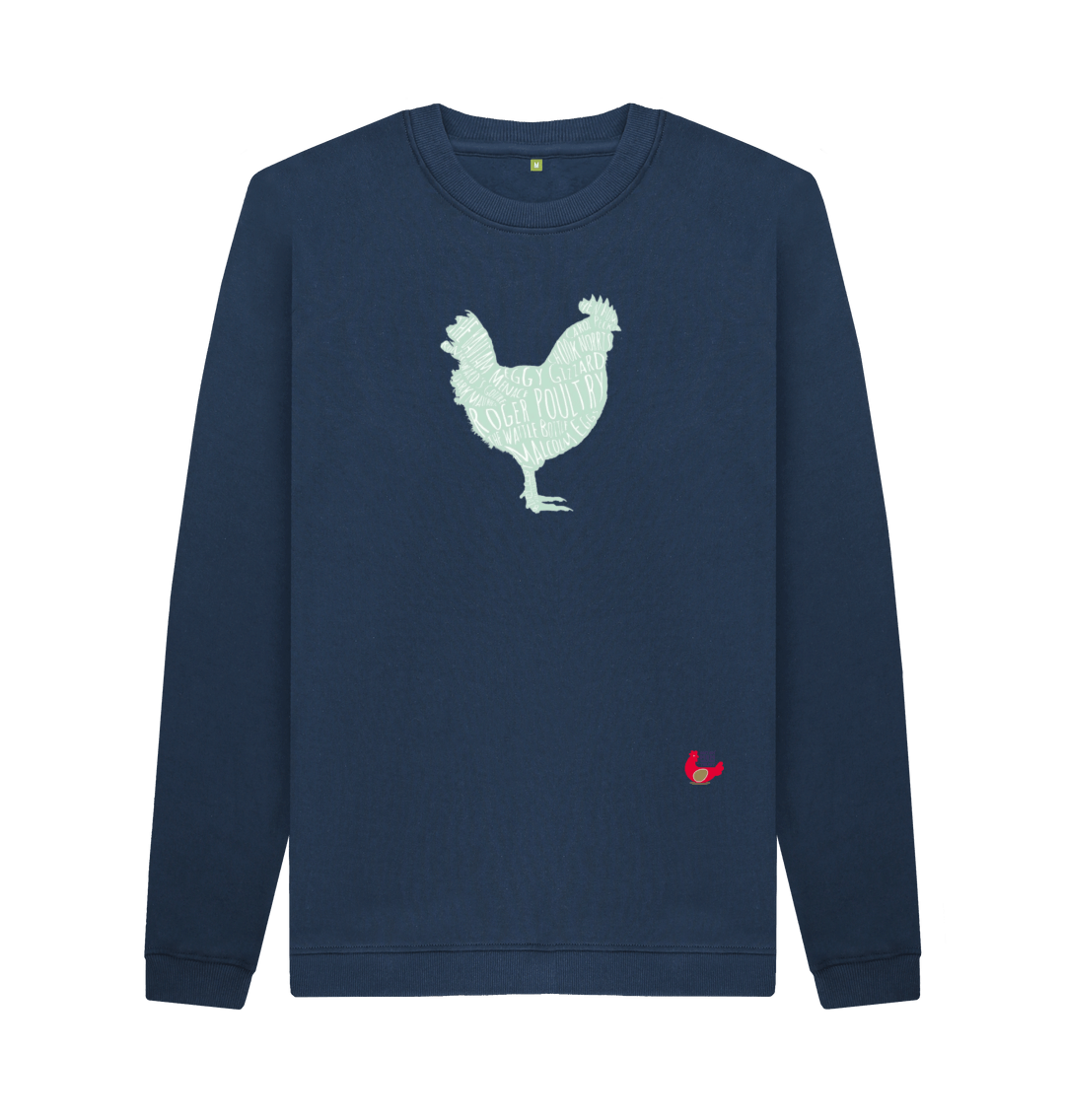 Navy Blue Printed Sweater Front