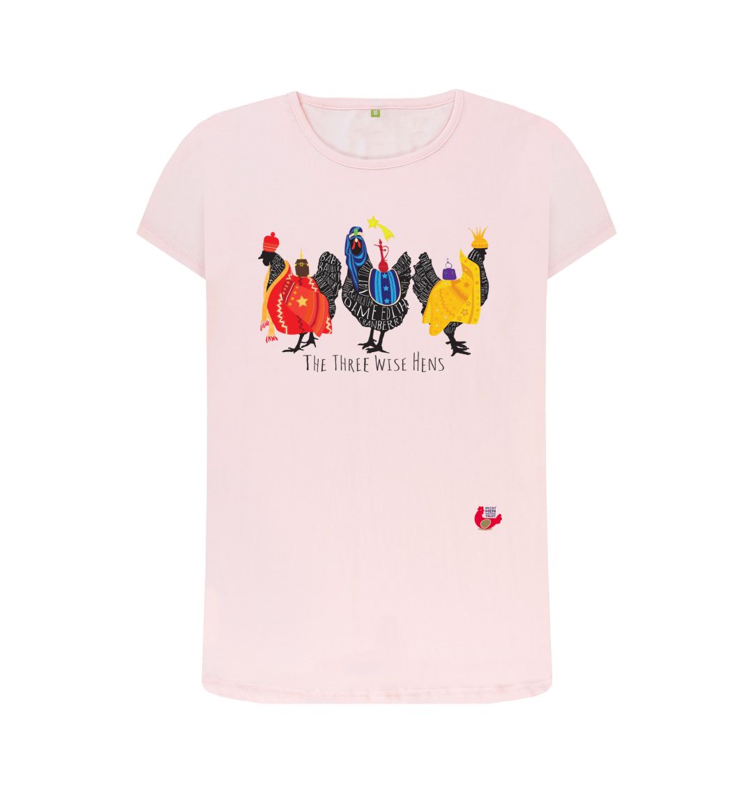 Pink Women's Short Sleeve Crew Neck T-Shirt - Bob Mortimer Three Wise Hens