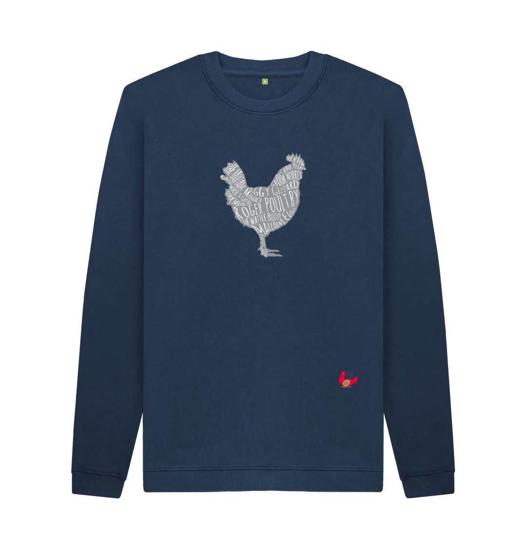 Navy Blue Printed Sweater Front