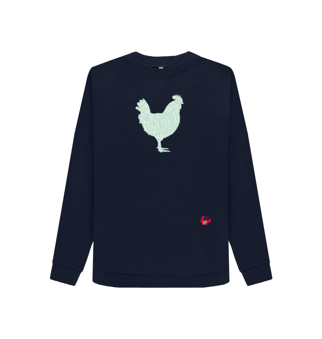 Navy Blue Printed Sweater Front