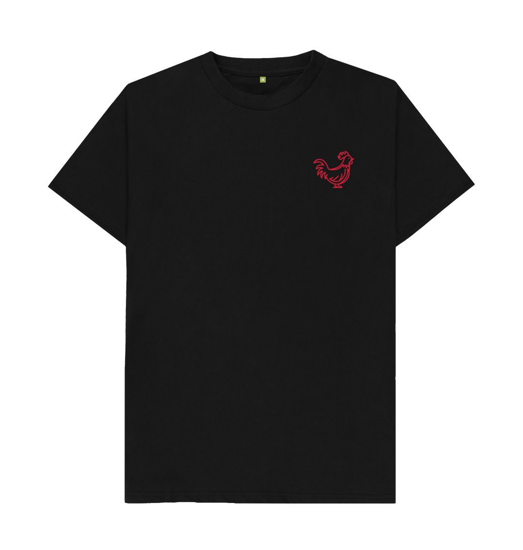 Black Cockerel Small Logo - Red