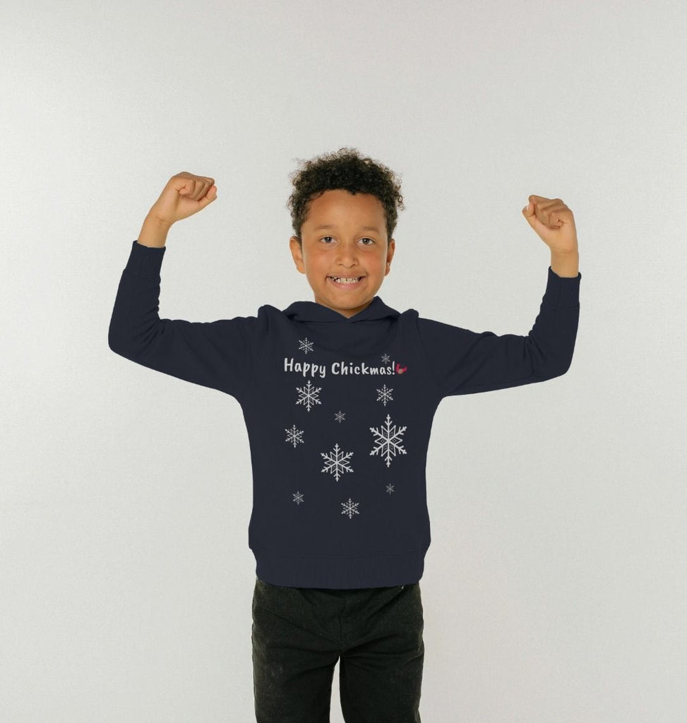 Kids Unisex Hoodie - Happy Chickmas! Snowflake