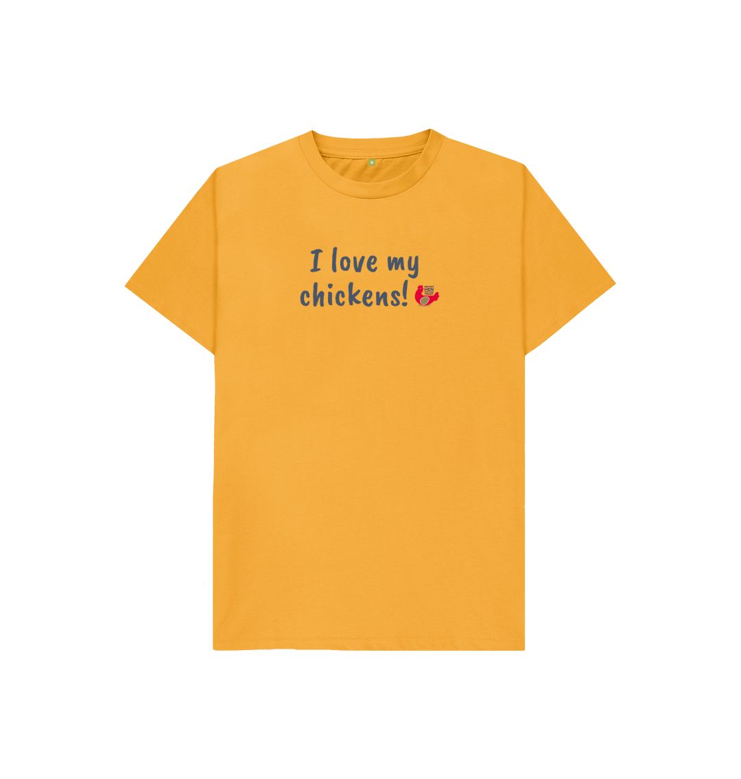 Mustard I love my chickens! Kids Unisex Short Sleeve T-Shirt