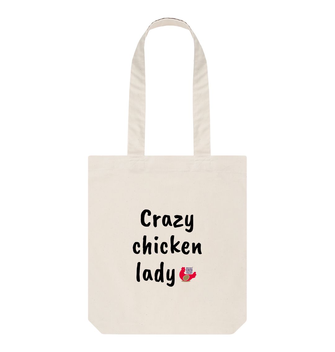 Natural Crazy chicken lady Tote Bag