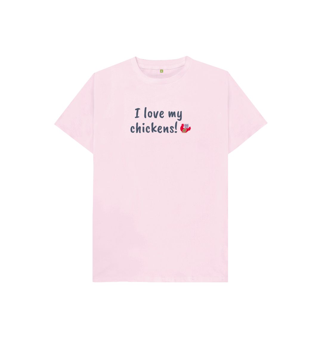 Pink I love my chickens! Kids Unisex Short Sleeve T-Shirt