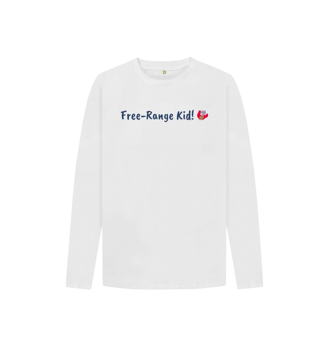 White Free-Range Kid! Kids Unisex Long Sleeve T-Shirt