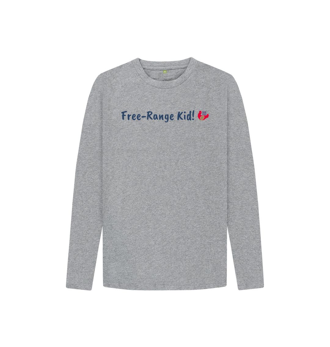 Athletic Grey Free-Range Kid! Kids Unisex Long Sleeve T-Shirt