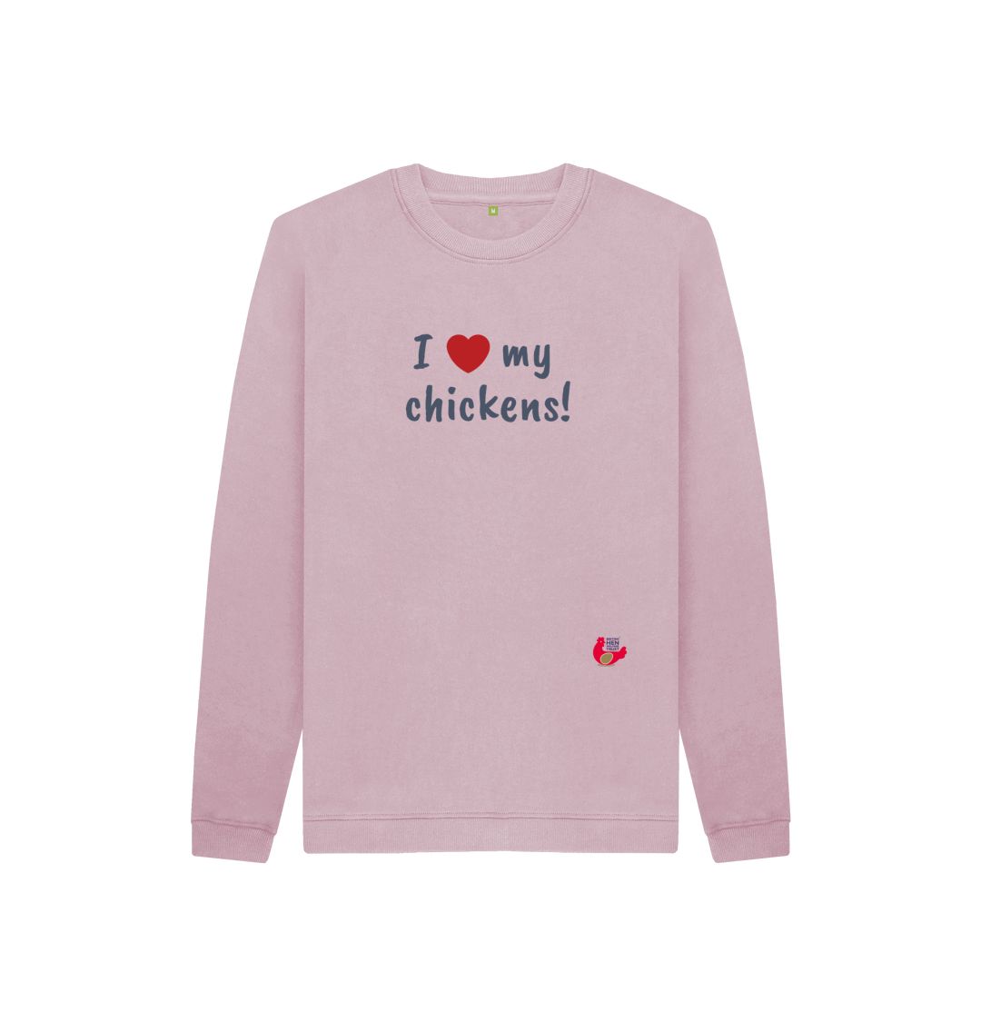 Mauve I 'love' my chickens! Kids Unisex Jumper