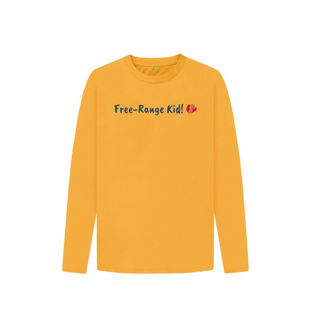 Mustard Free-Range Kid! Kids Unisex Long Sleeve T-Shirt