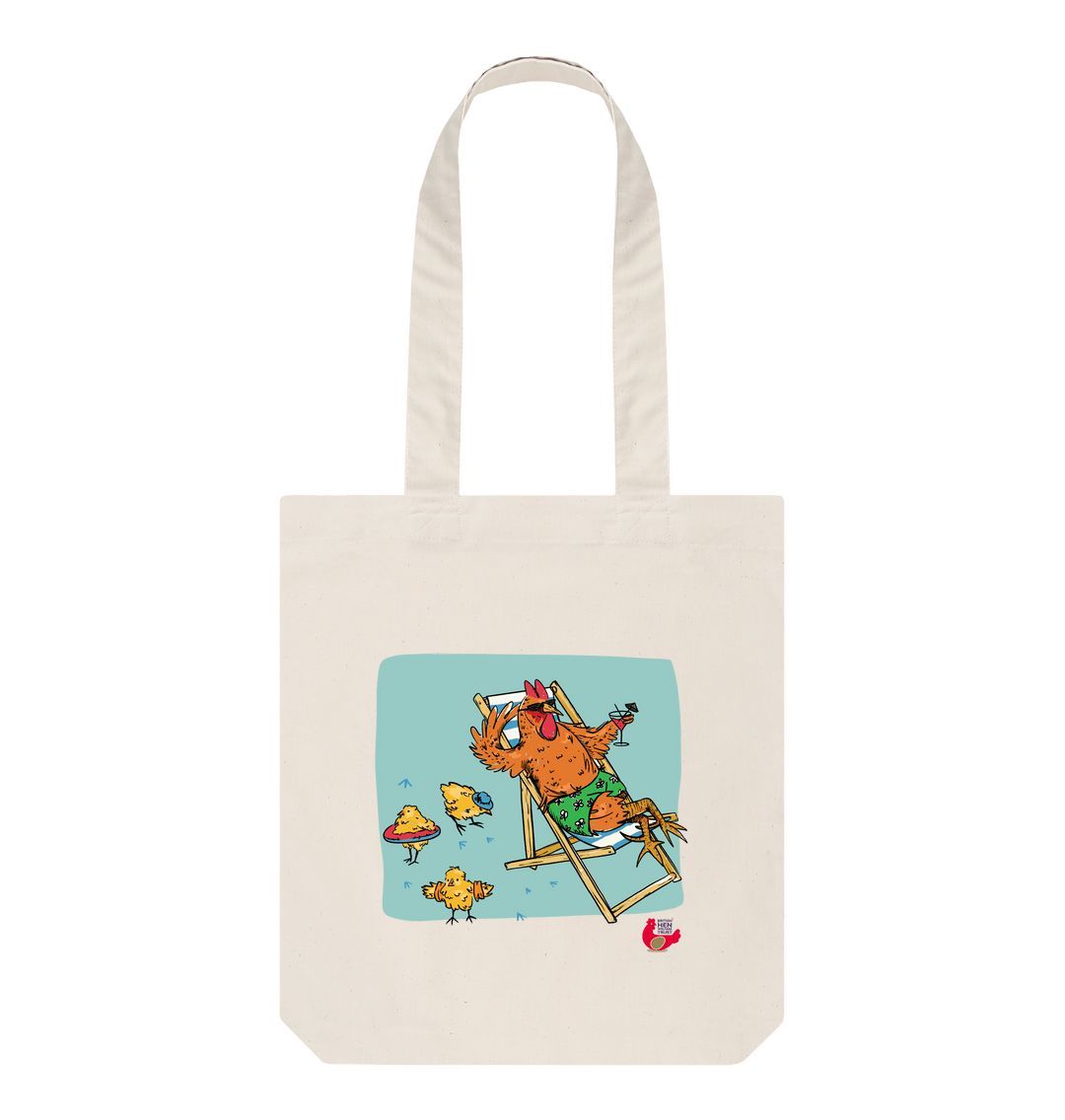 Natural Cockerel Sunbathing Tote Beach Bag